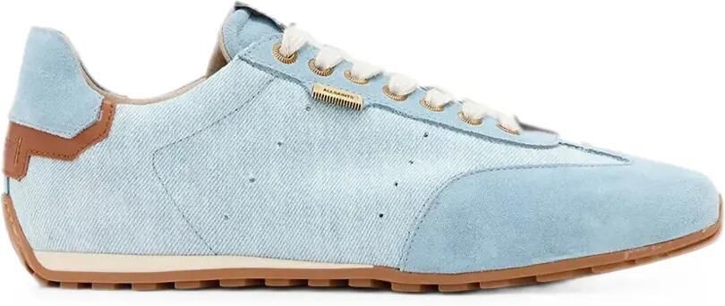 AllSaints Denim low-top sneakers met suède vlakken Blauw