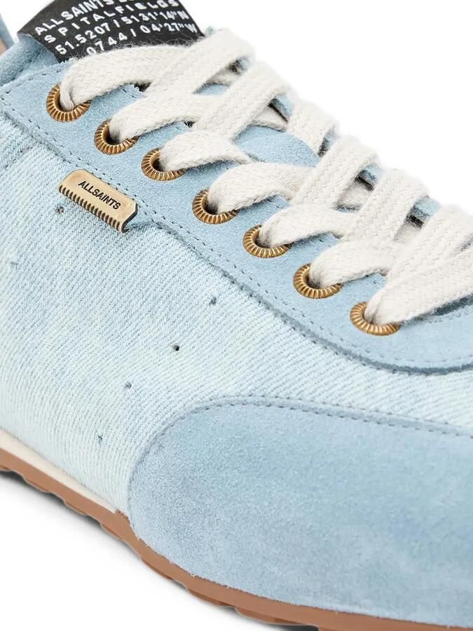 AllSaints Denim low-top sneakers met suède vlakken Blauw - Foto 2