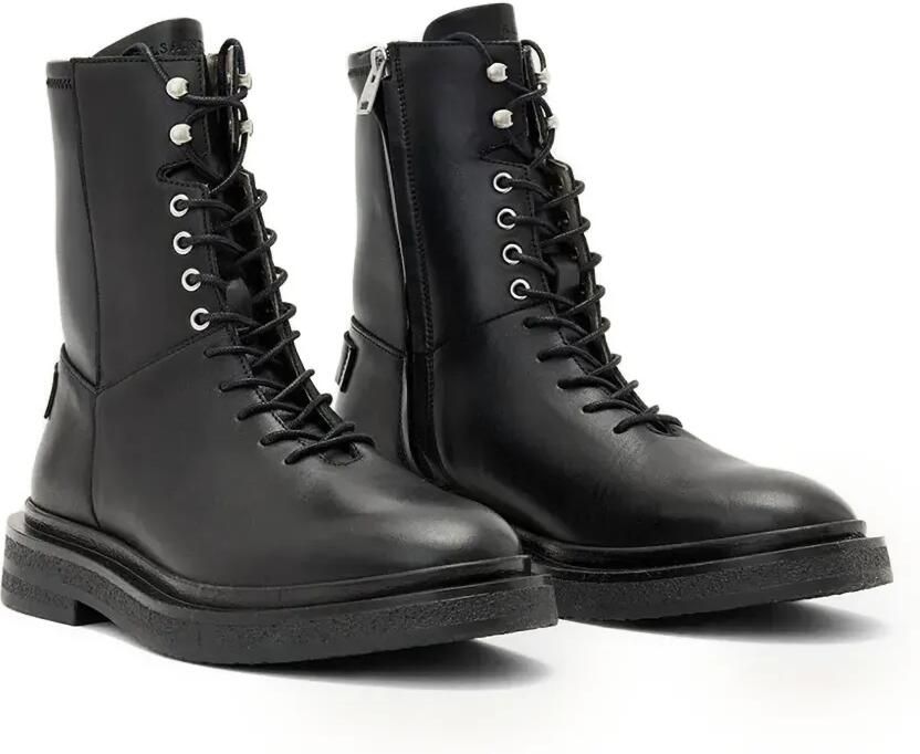 AllSaints Escher combat boots met rits en veter Zwart - Foto 2