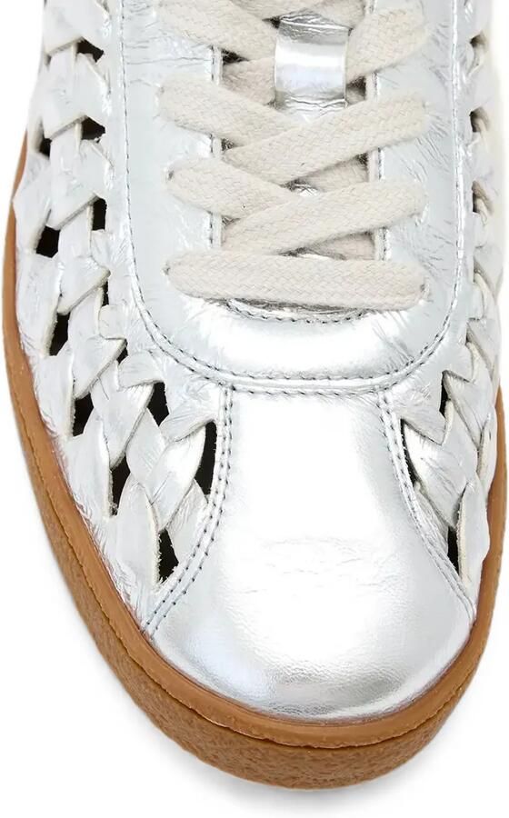 AllSaints Geweven leren metallic sneakers Zilver - Foto 3