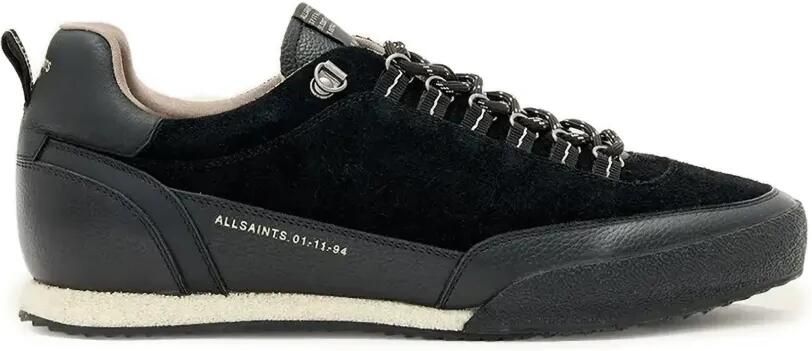 AllSaints Harri suède sneakers met vlakken Zwart