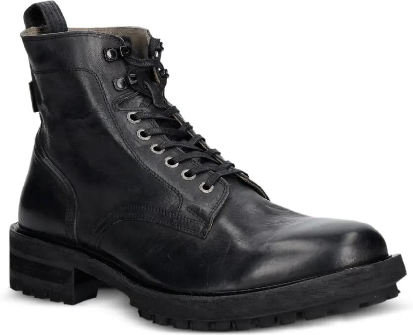 AllSaints Leren veterlaarzen Zwart - Foto 3