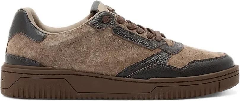 AllSaints Regan suède sneakers met leren vlakken Bruin