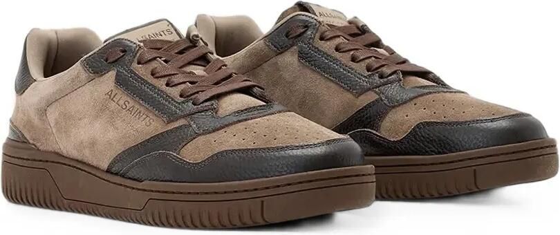 AllSaints Regan suède sneakers met leren vlakken Bruin - Foto 5