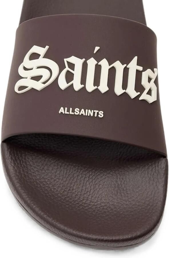 AllSaints Saint slippers met logo-patch Bruin - Foto 3