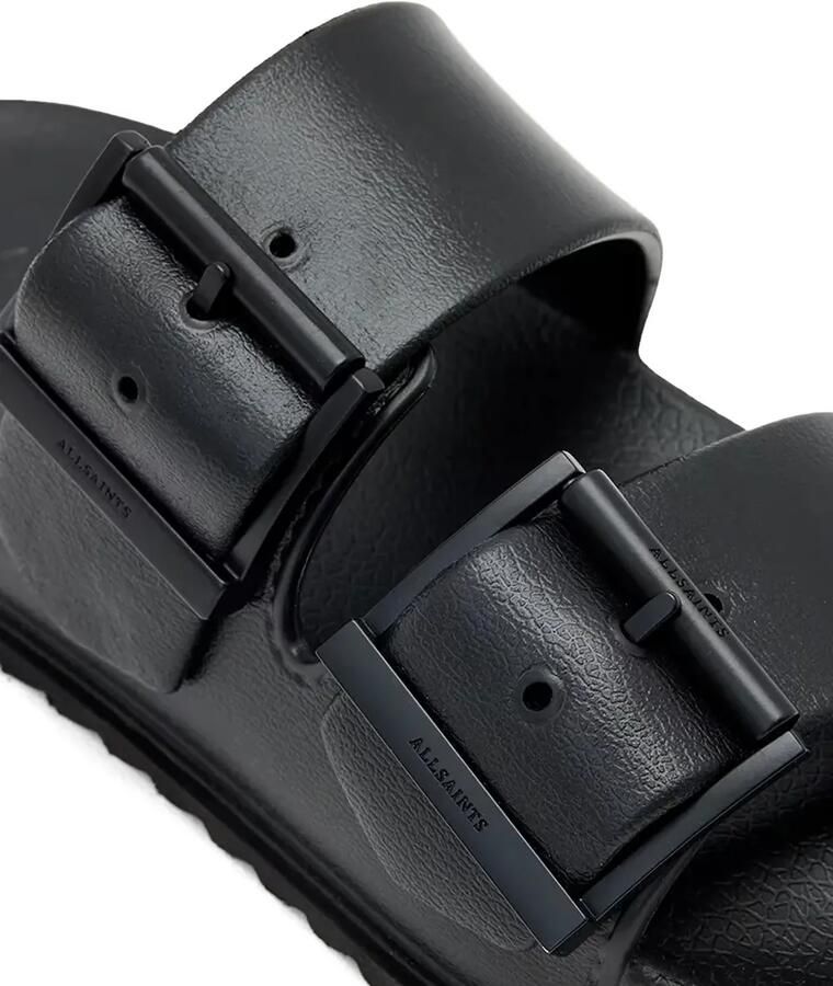 AllSaints Sian slippers met dubbele bandjes en gespsluiting Zwart - Foto 2