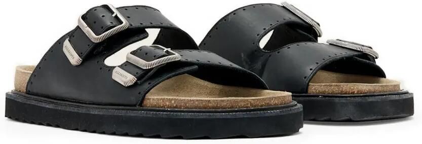 AllSaints Slippers met geperforeerde details en gespsluiting Zwart - Foto 4