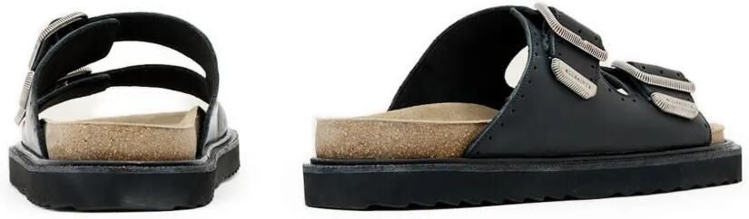 AllSaints Slippers met geperforeerde details en gespsluiting Zwart - Foto 5