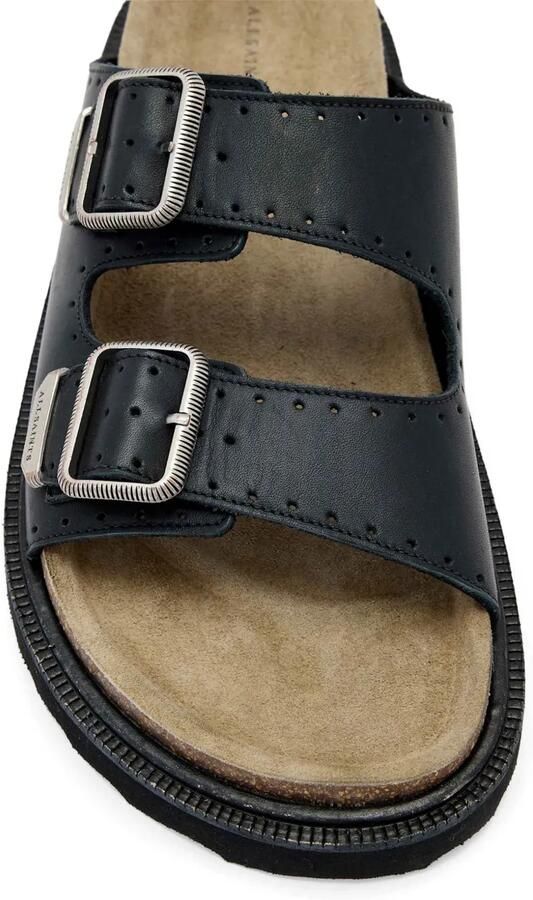 AllSaints Slippers met geperforeerde details en gespsluiting Zwart - Foto 3
