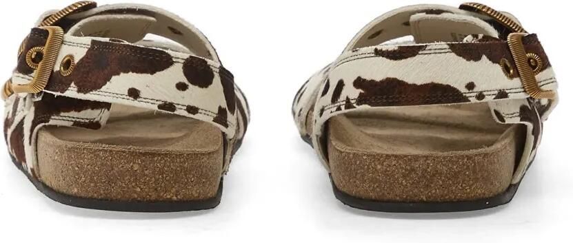 AllSaints Staffa cow-print buckle-strap sandals Beige - Foto 3