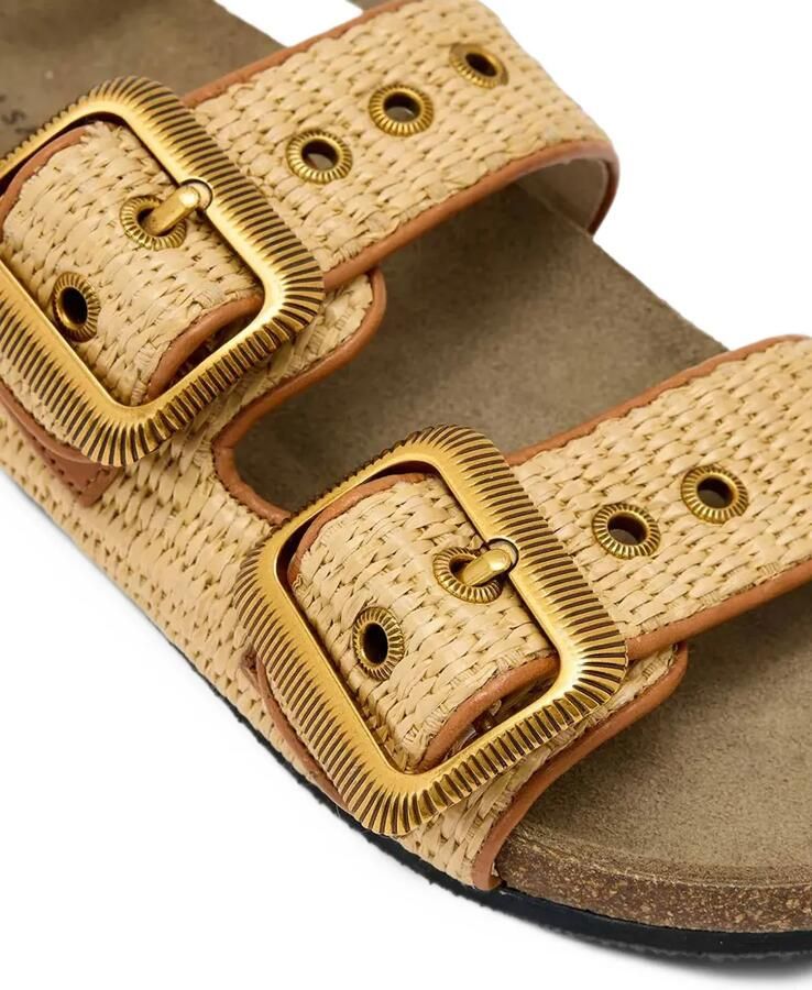 AllSaints staffa raffia buckle sandals Beige