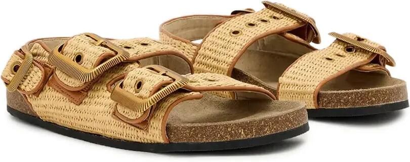 AllSaints staffa raffia buckle sandals Beige - Foto 3