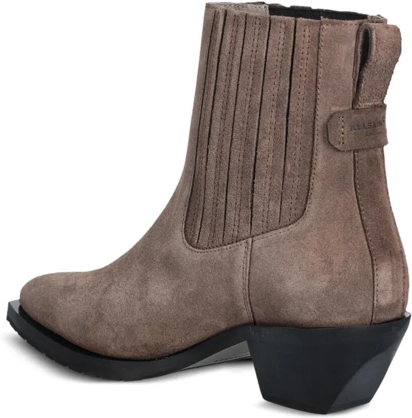 AllSaints suede pleated ankle boots Bruin - Foto 2