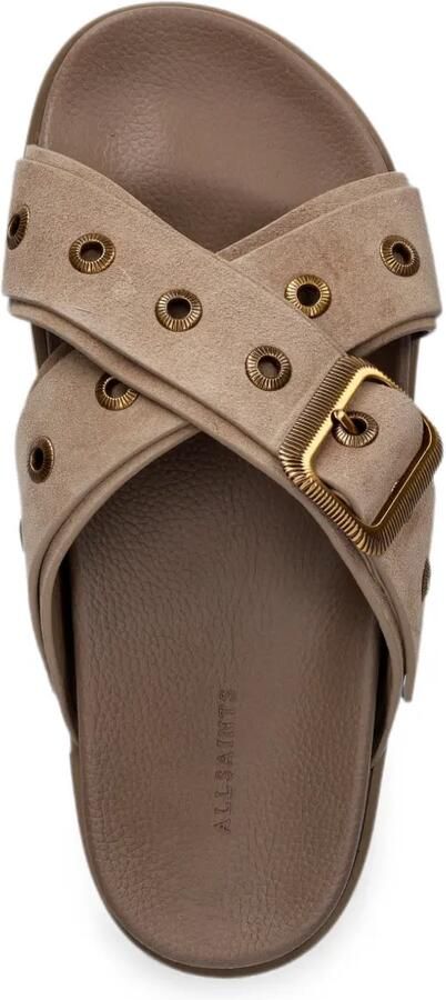 AllSaints Suki sandalen met gekruiste bandjes en ringlets Bruin - Foto 2
