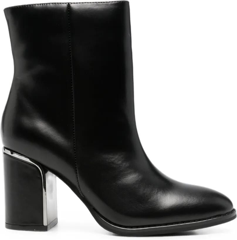 ALMA EN PENA block-heel leather ankle boots Zwart