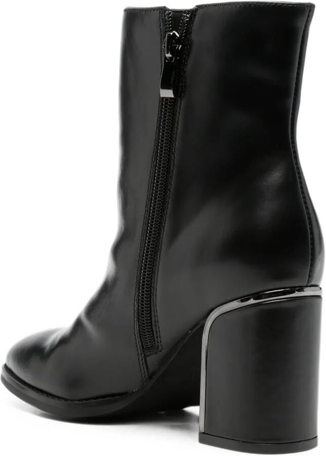 ALMA EN PENA block-heel leather ankle boots Zwart - Foto 3