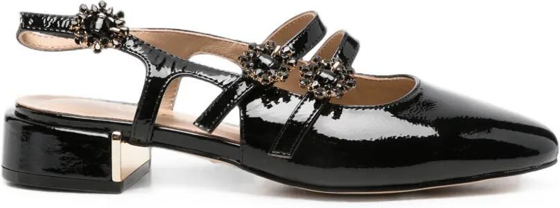 ALMA EN PENA crystal-embellished patent leather pumps Zwart