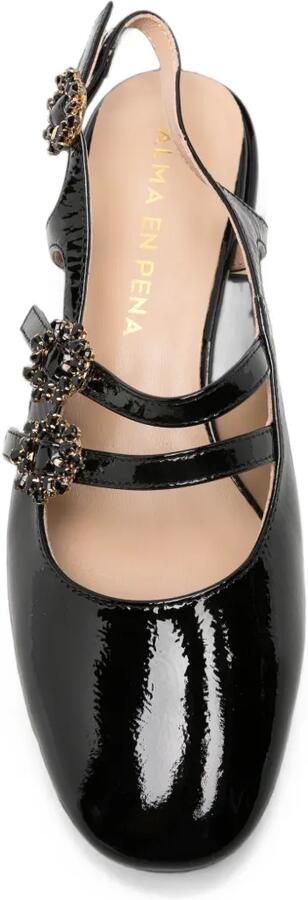 ALMA EN PENA crystal-embellished patent leather pumps Zwart - Foto 4