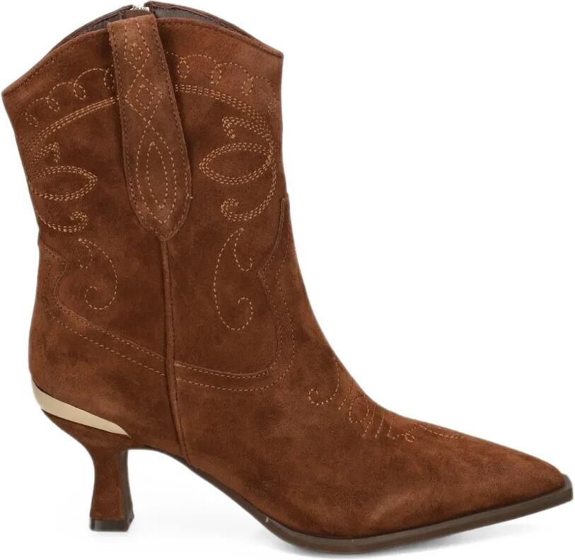 ALMA EN PENA embroidered suede ankle boots Bruin