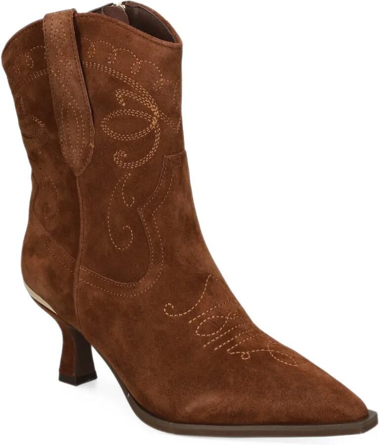 ALMA EN PENA embroidered suede ankle boots Bruin - Foto 2