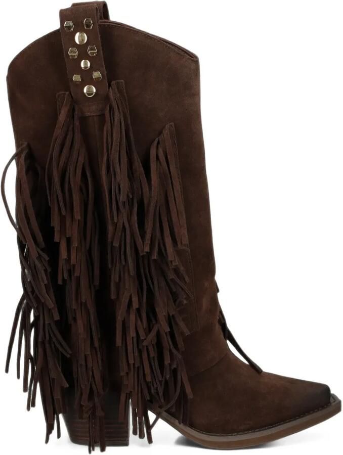 ALMA EN PENA fringed stud-embellished boots Bruin