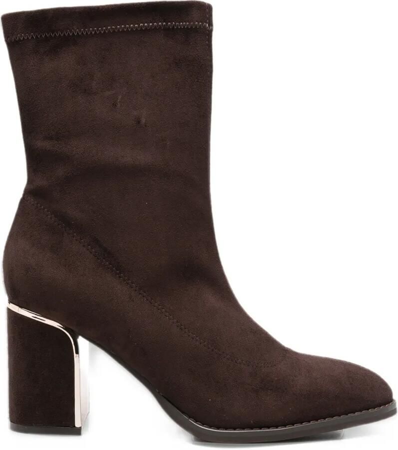 ALMA EN PENA metallic-trim block-heel ankle boots Bruin