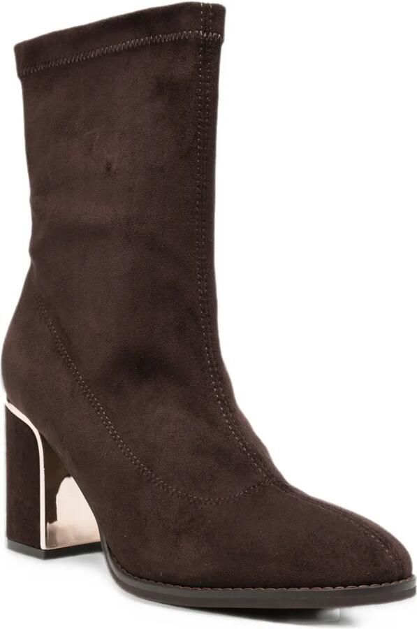 ALMA EN PENA metallic-trim block-heel ankle boots Bruin - Foto 3