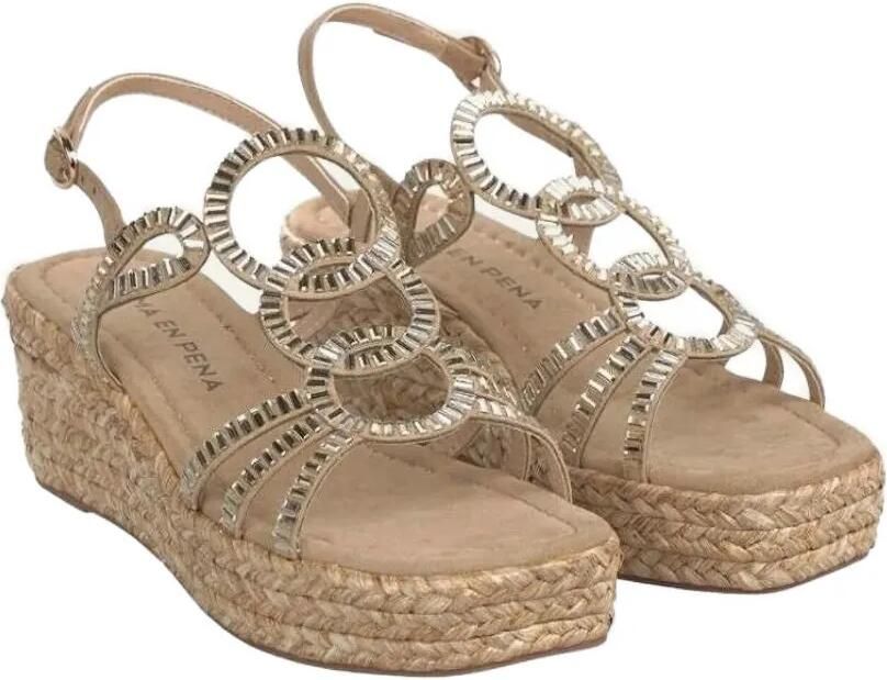 ALMA EN PENA Sandalen verfraaid met kristallen Beige - Foto 2