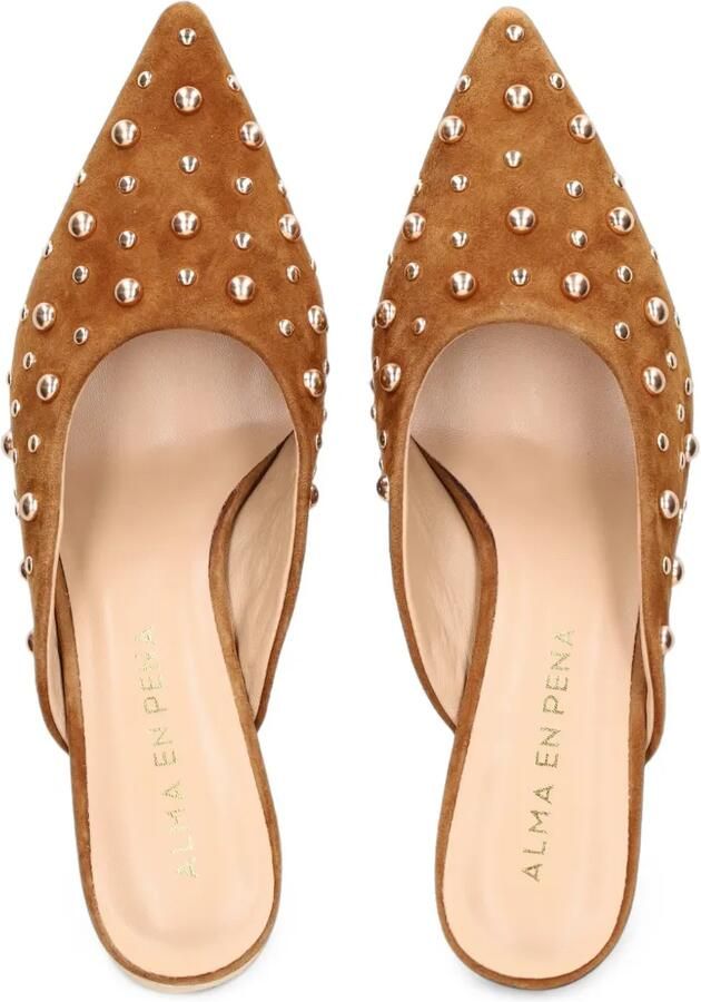 ALMA EN PENA stud-embellished pointed-toe mules Bruin - Foto 2