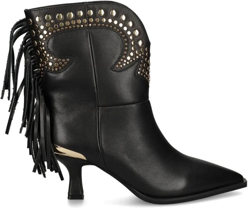 ALMA EN PENA studded fringed ankle boots Zwart