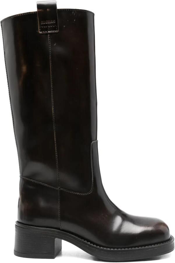 ALOHAS 40 mm kalfsleren biker boots Bruin