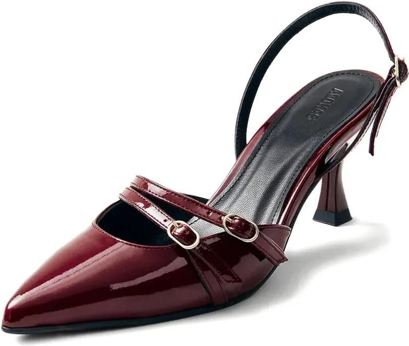 ALOHAS 75 mm leren pumps met hak Rood - Foto 3