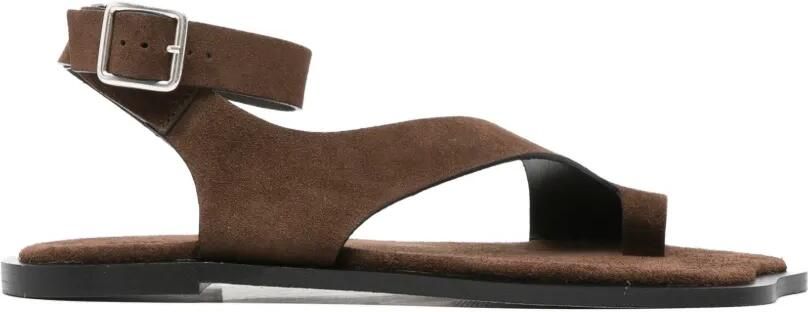 ALOHAS Asymmetrische sandalen met gespsluiting Bruin