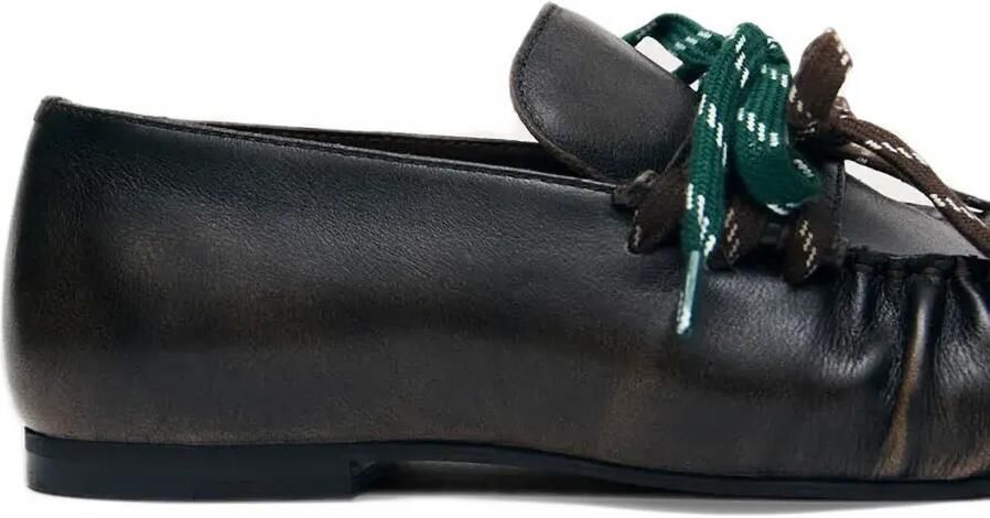 ALOHAS Aven leather ruched loafers Bruin - Foto 3