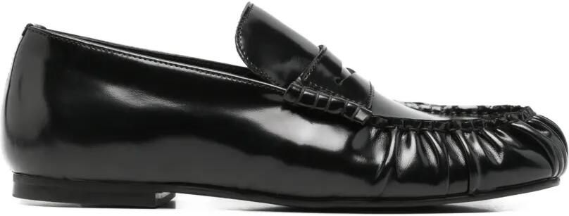 ALOHAS Aven penny loafers met ruches Zwart