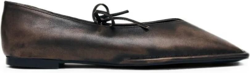 ALOHAS Ballerina's met vierkante neus en strik-detail Bruin