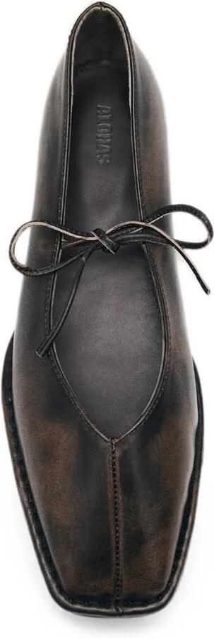 ALOHAS Ballerina's met vierkante neus en strik-detail Bruin - Foto 3