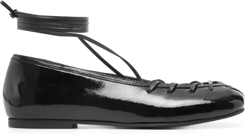 ALOHAS Bumi ballerina's met veters Zwart
