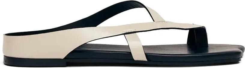 ALOHAS Dawn leren sandalen met asymmetrische zool Beige - Foto 4