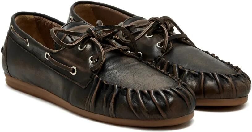 ALOHAS Geborstelde bruine loafers - Foto 3