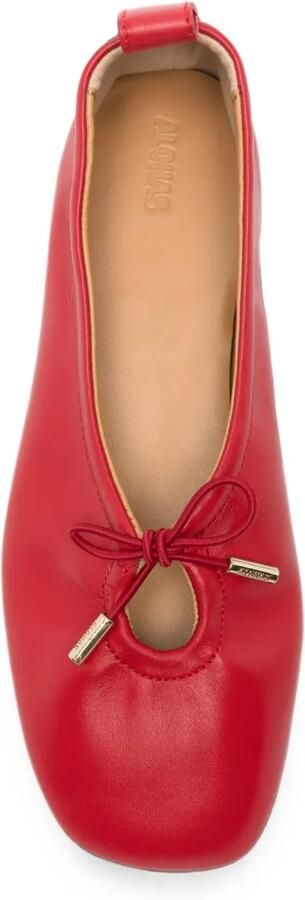 ALOHAS Leren ballerina's met strikdetail Rood - Foto 4
