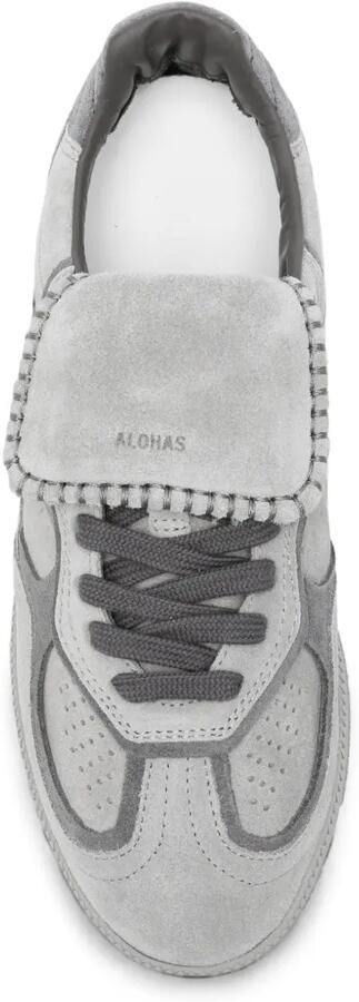 ALOHAS Leren sneakers met omgeslagen tong Grijs - Foto 4