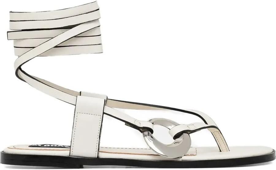 ALOHAS Morosia leren sandalen met enkelbandje Wit