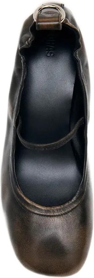 ALOHAS Rhiane distressed-effect leather pumps Bruin - Foto 5