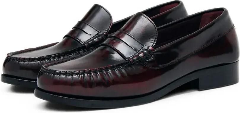 ALOHAS Rivet polished leather loafers Rood - Foto 4