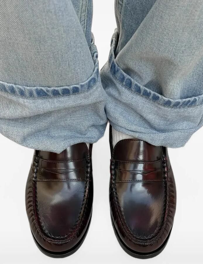 ALOHAS Rivet polished leather loafers Rood - Foto 2