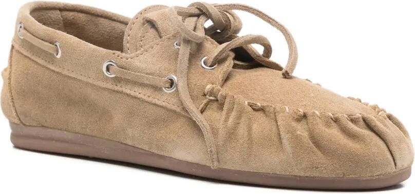 ALOHAS Rowan beige suède loafers met strik - Foto 3
