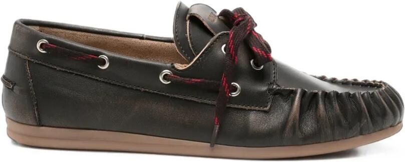 ALOHAS Rowan Sporty leren loafers met veters Bruin