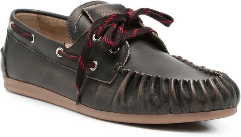 ALOHAS Rowan Sporty leren loafers met veters Bruin - Foto 3