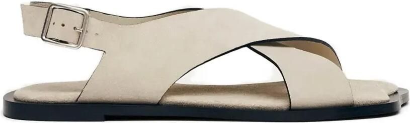 ALOHAS Sandalen met gekruiste bandjes en gesp Beige